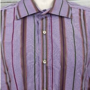 Etro Milano Men's Size 43 L/S Multi-color Striped